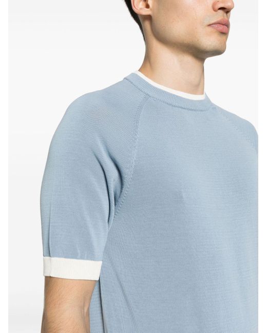 Eleventy Blue Layered-effect Knitted Top for men