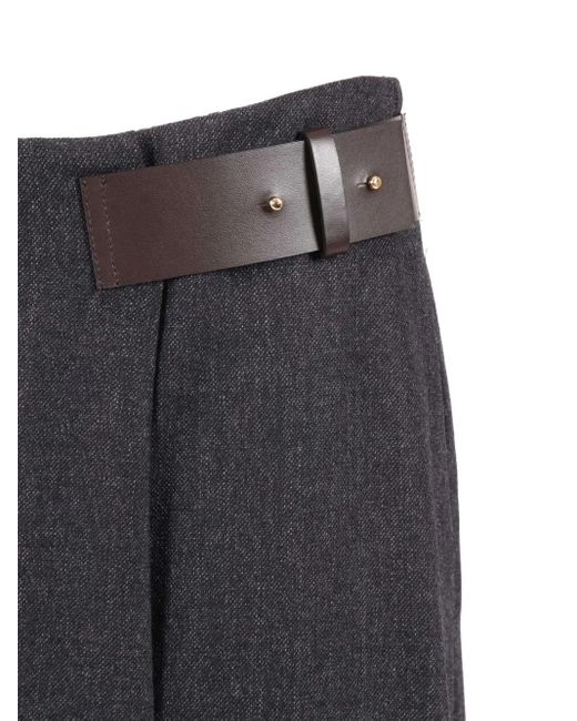 Lorena Antoniazzi Gray Belted A-Line Skirt