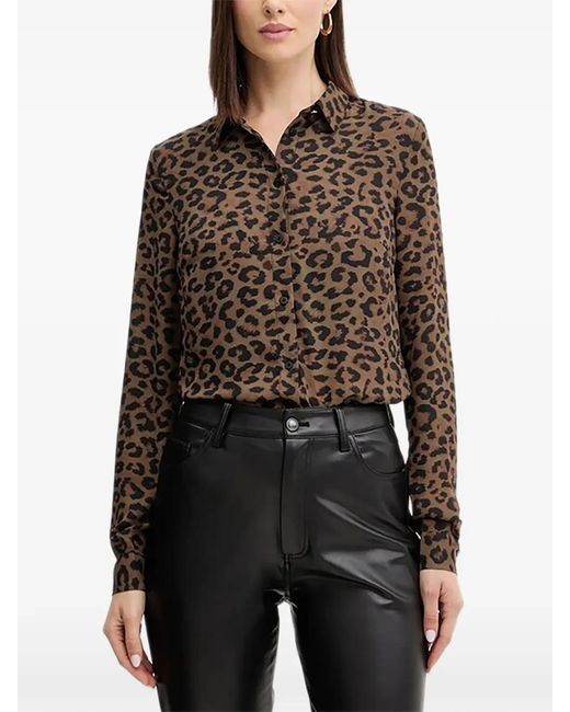 Guess Overhemd Met Luipaardprint in het Black