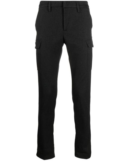 Dondup Black Mid-Rise Straight-Leg Trousers for men