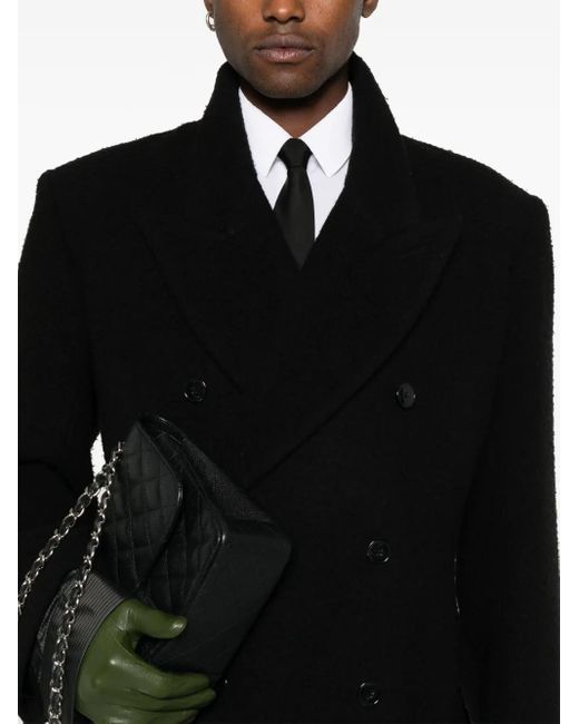 Martine Rose Black Pilled-Finish Coat