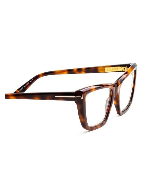 Tom Ford Brown Tortoiseshell-Effect Glasses