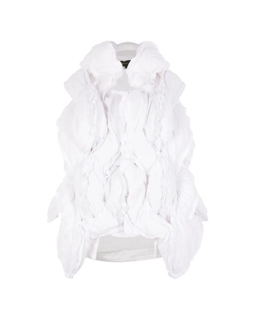 Comme des Garçons White Ruffled Padded Jacket
