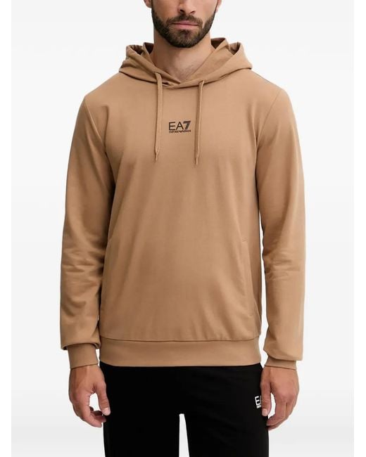 EA7 Natural Logo-Detail Hooded Tracksuit for men