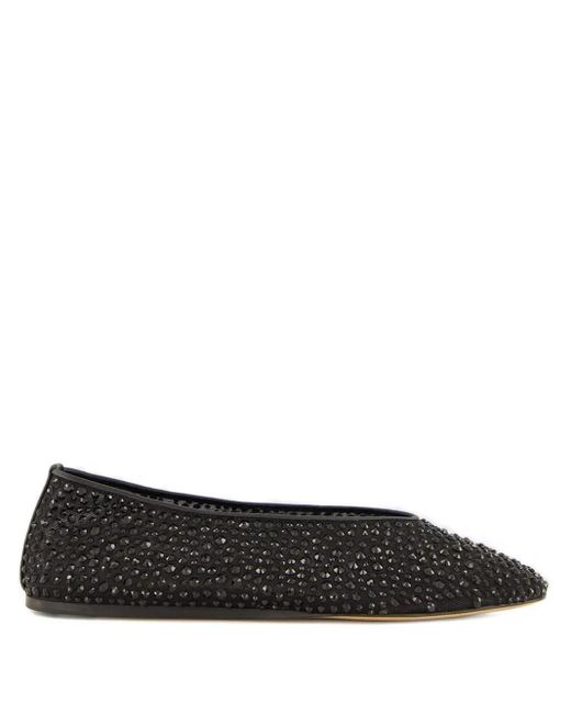 Le Monde Beryl Black Luna Crystal-Embellished Ballet Flats