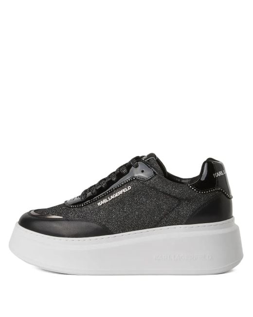 Karl Lagerfeld グリッターパネル スニーカー Black