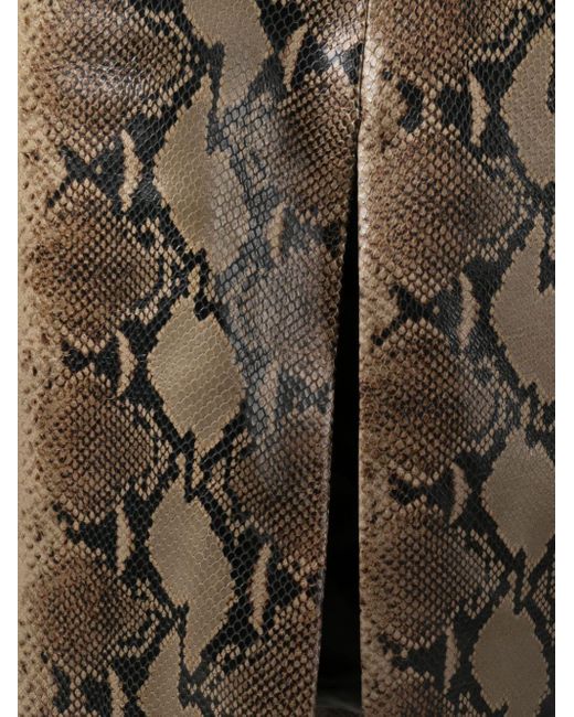 Khaite Brown The Fraser Snakeskin-effect Leather Skirt
