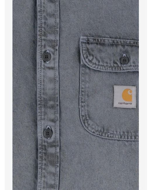 Carhartt Blue Salinac Pocket-Flap Shirt Jacket for men