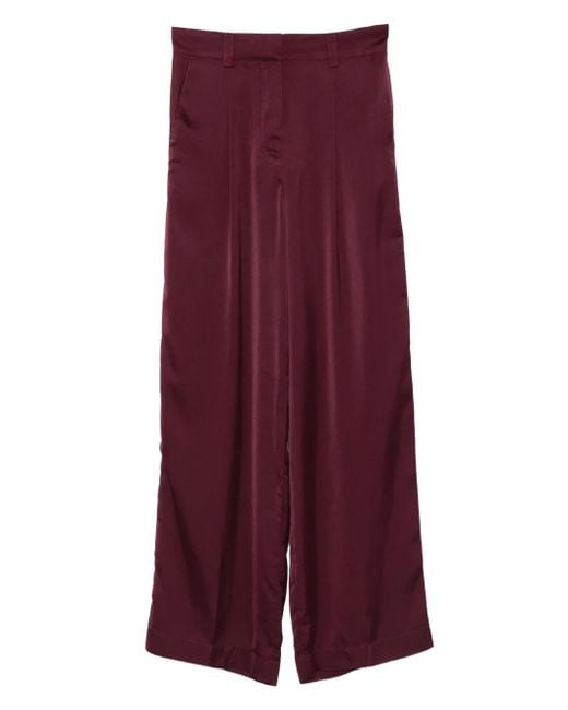 Ba&sh Purple Charly Pleated-Front Trousers