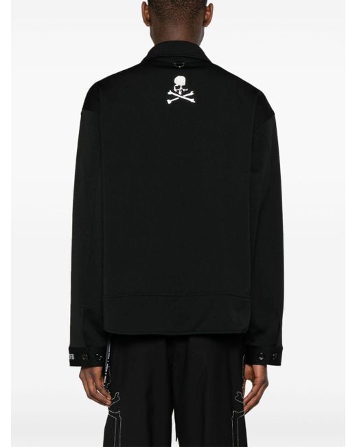 Mastermind Japan Black Skull-motif Zip-up Shirt Jacket for men