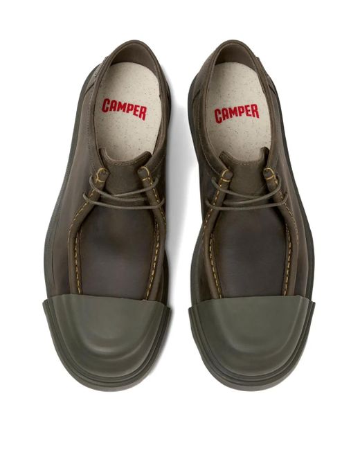 Camper Brown Junction Lace-Up Rubber-Toe Cap Shoes for men