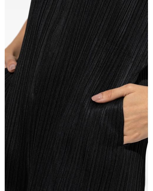 Pleats Please Issey Miyake Black Pleated Long Jumpsuit