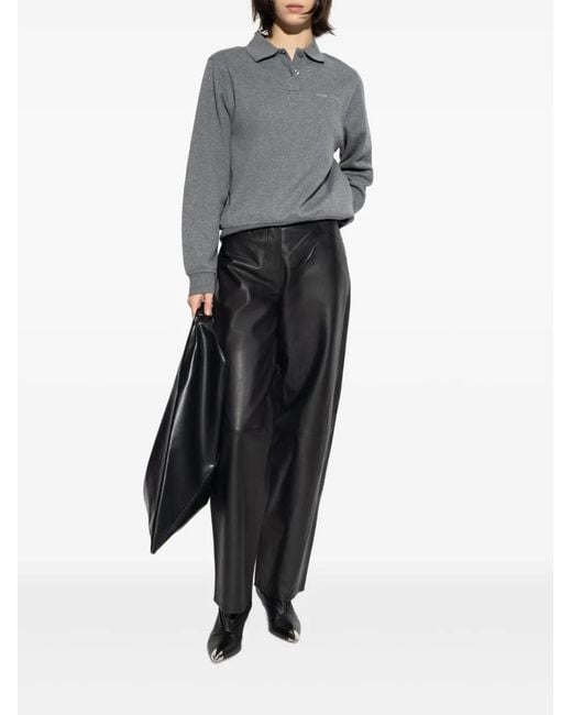 Samsøe & Samsøe Gray Sadory Collared Polo Top