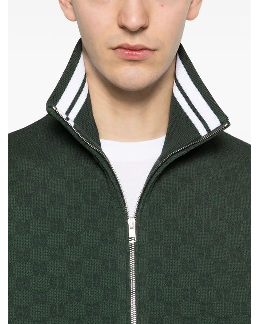 Gucci Green Logo-Pattern Jacket for men