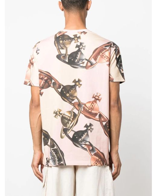 Vivienne Westwood Pink Logo Printed Tee for men