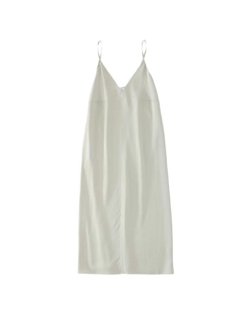 Studio Nicholson White Seam V-Neck Dress