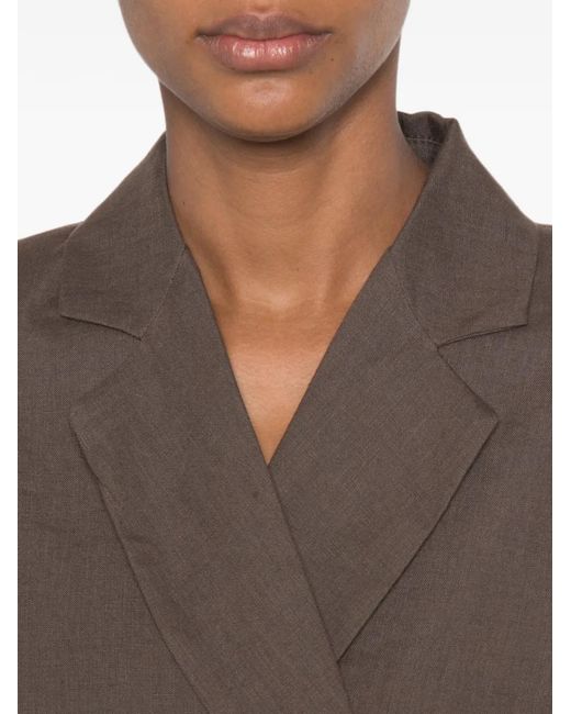 ViCOLO Brown Short-Sleeve Double-Breasted Blazer