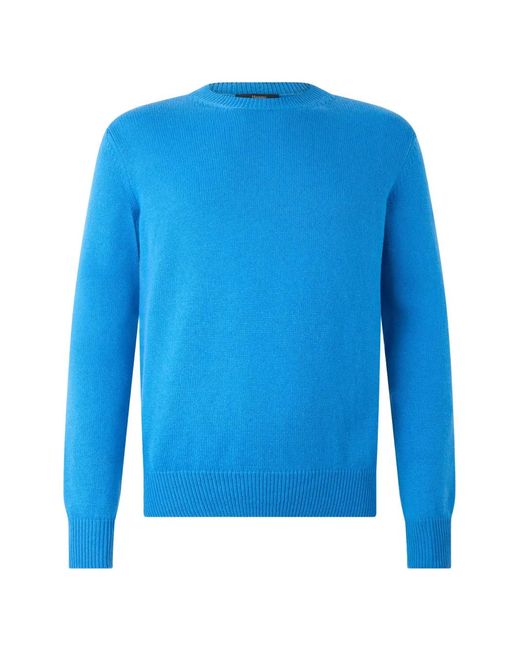Herno Blue Long-Sleeve Round-Neck Sweater for men