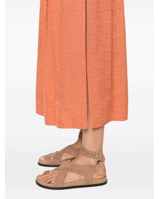 Twin Set Orange Monogram-jacquard Skirt