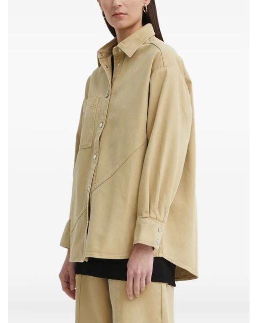 Giacca-Camicia Con Tasca Applicata E Chiusura A Bottoni di Aeron in Natural