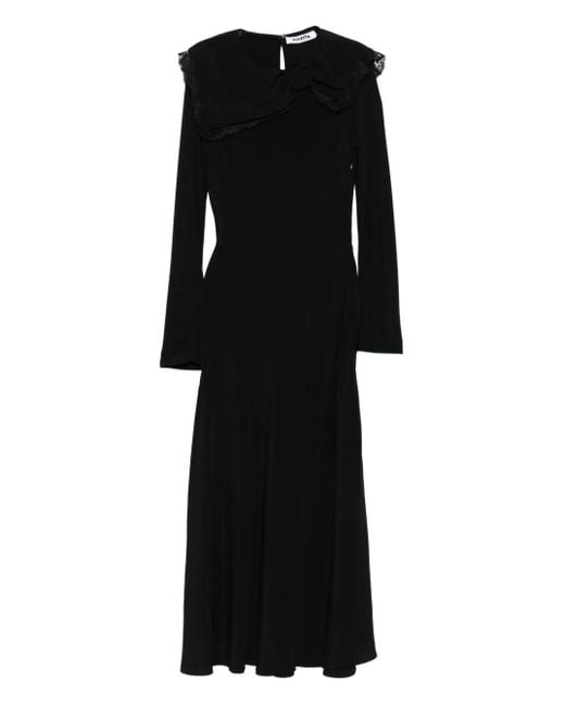 Vivetta Women's Black Lace-Trimmed Collar Maxi Dress