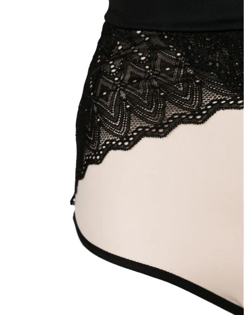 Lethicia Bronstein Black Lace-Trim Lingerie Set (Set Of Two)
