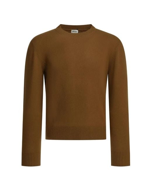 Altum Brown Crew-Neck Cashmere Sweater for men