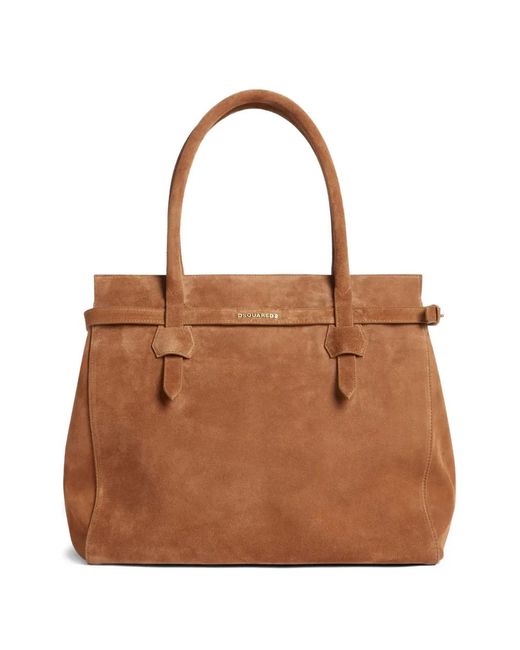DSquared² Brown Twin Shopping Tote Bag
