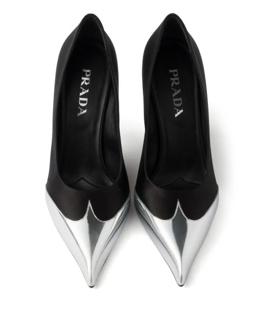 Prada 85mm サテン パンプス Black