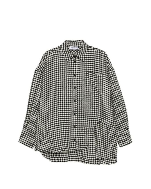 The Attico Gray Houndstooth-Pattern Oversized Jacket