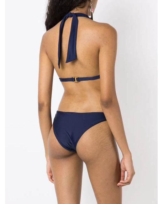 Bikini Triangular Con Cuello Halter Amir Slama de color Blue