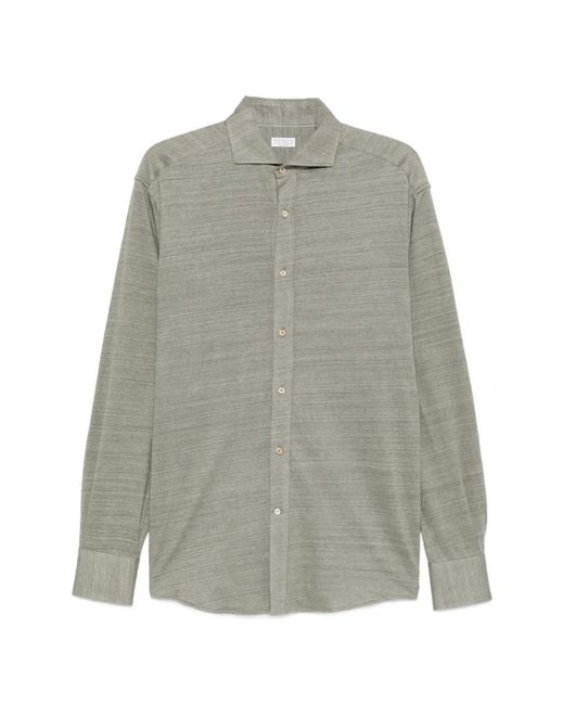 Brunello Cucinelli Gray Button-Fastening Shirt for men
