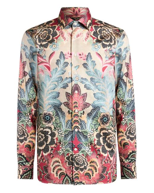 Etro Overhemd Met Bloemenprint in het Red voor heren