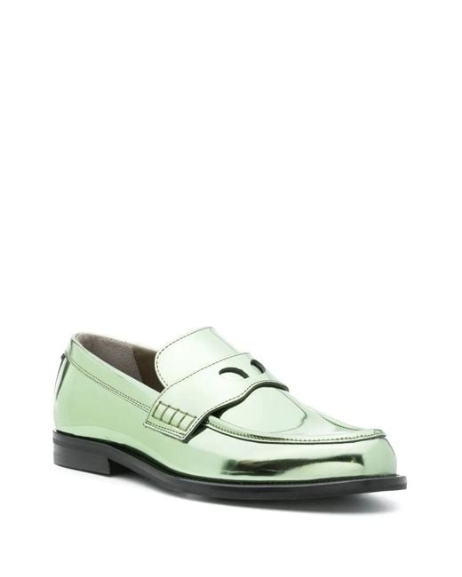 Gcds Green Wirdo Patent-Leather Loafers