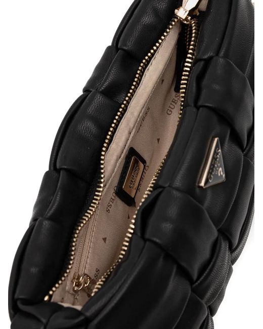Guess Black Marion Braided Adjustable Shoulder Bag