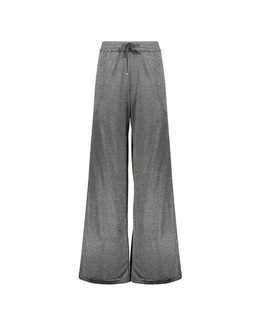 Herno Gray Drawstring Wide-Leg Trousers