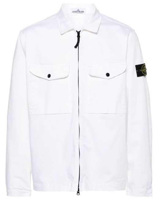 Stone Island Shirtjack Met Compass-patch in het White voor heren