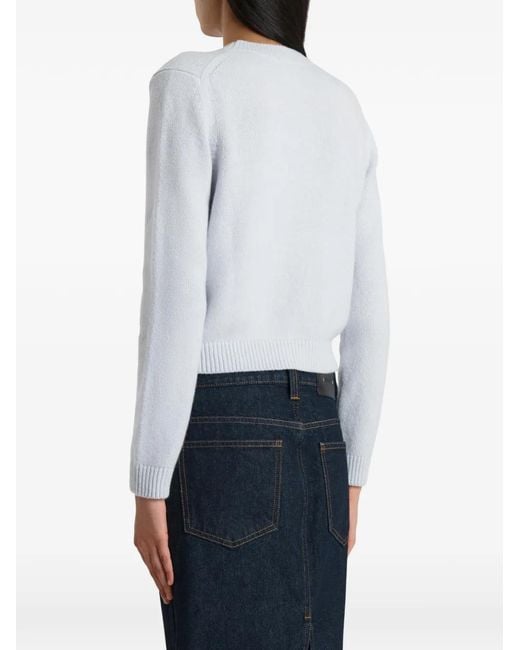 Khaite White Leta Crew-Neck Sweater