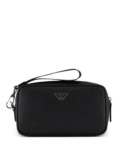 Emporio Armani Toilettas Met Logoplakkaat in het Black voor heren