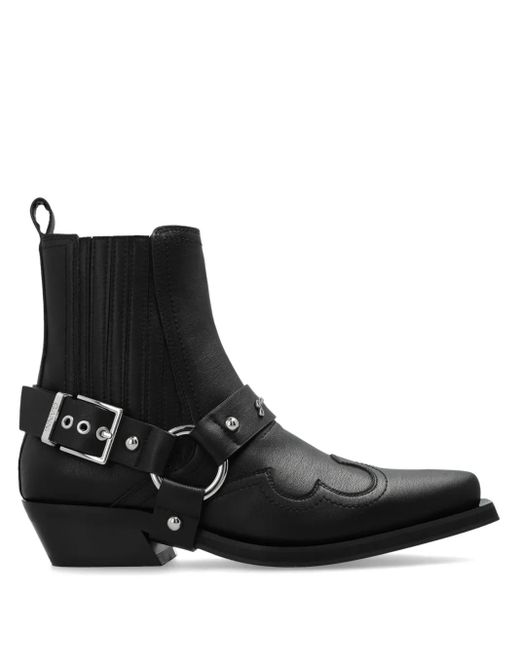 Ganni Black Western Fitted Chelsea Boots Women