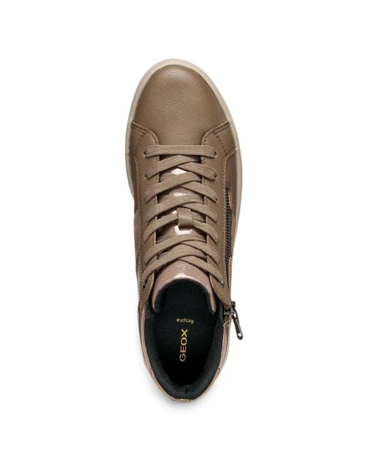 Geox Brown Blomiee Panelled High-Top Sneakers