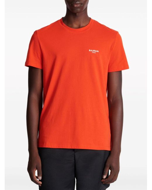 Balmain T-shirt Met Logo in het Orange voor heren