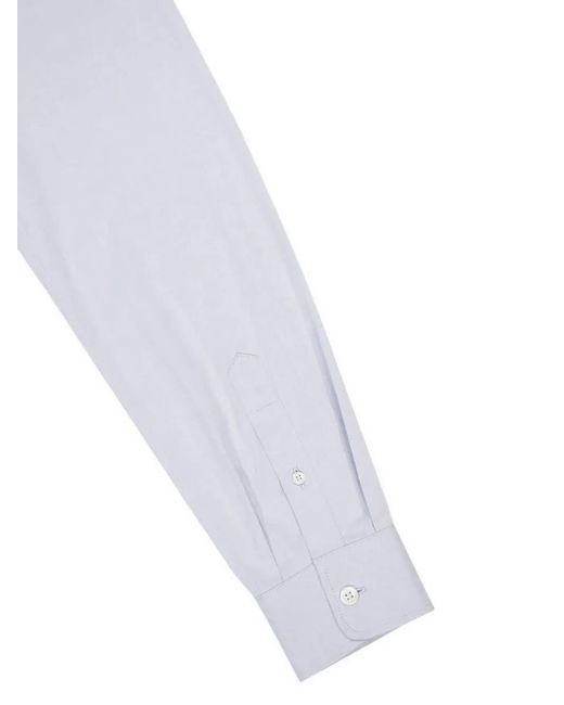 Brunello Cucinelli Blue Cotton Shirt for men