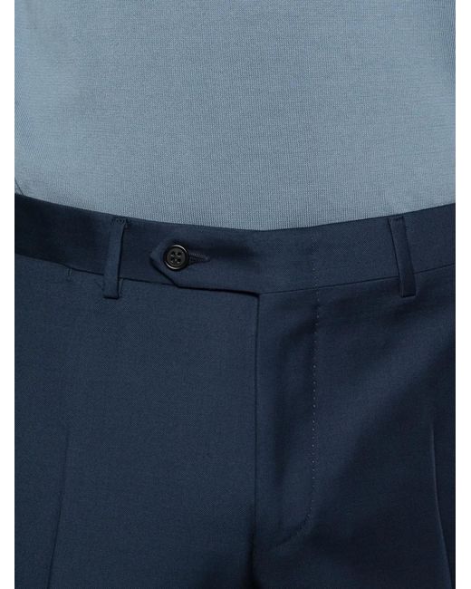 Canali Blue Button Trousers for men