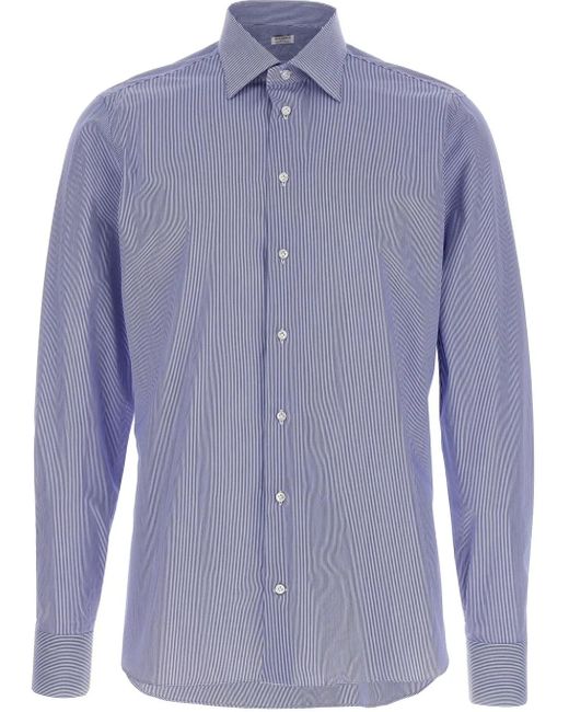 Camicia A Righe di Borriello in Blue da Uomo
