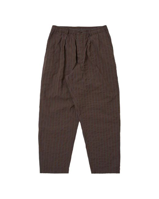 Universal Works Gray Pinstripe Trousers for men