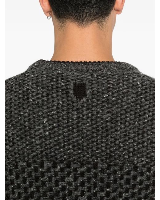 Canali Black Crew-Neck Sweater for men