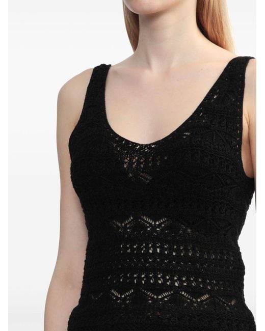 IRO Black Labelle Crochet-knit Top