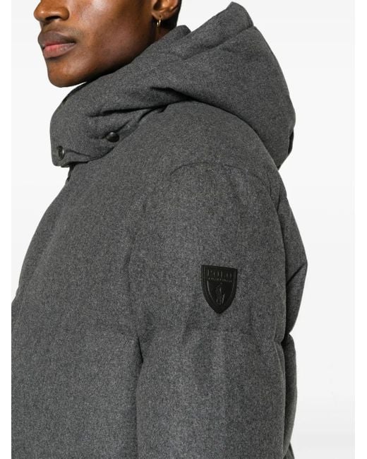 Polo Ralph Lauren Gray Boulder Padded Hooded Coat for men