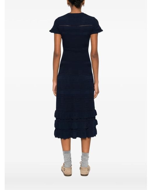 Abito Midi A Maniche Corte di Maje in Blue